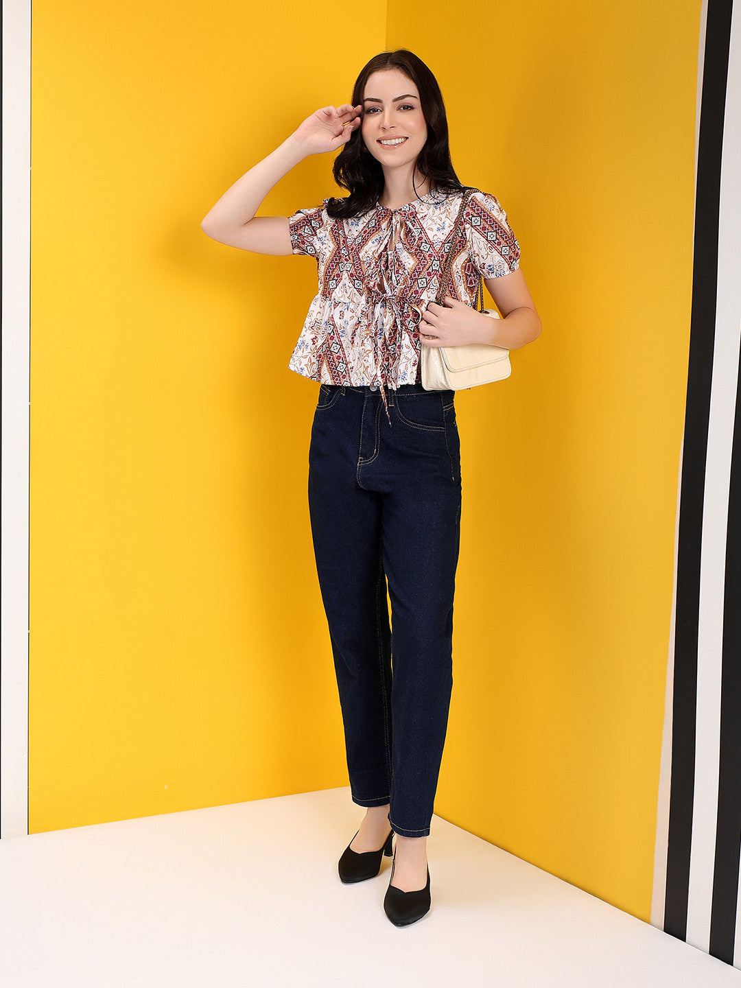 KOTTY Casual Printed Women Multicolor Top 