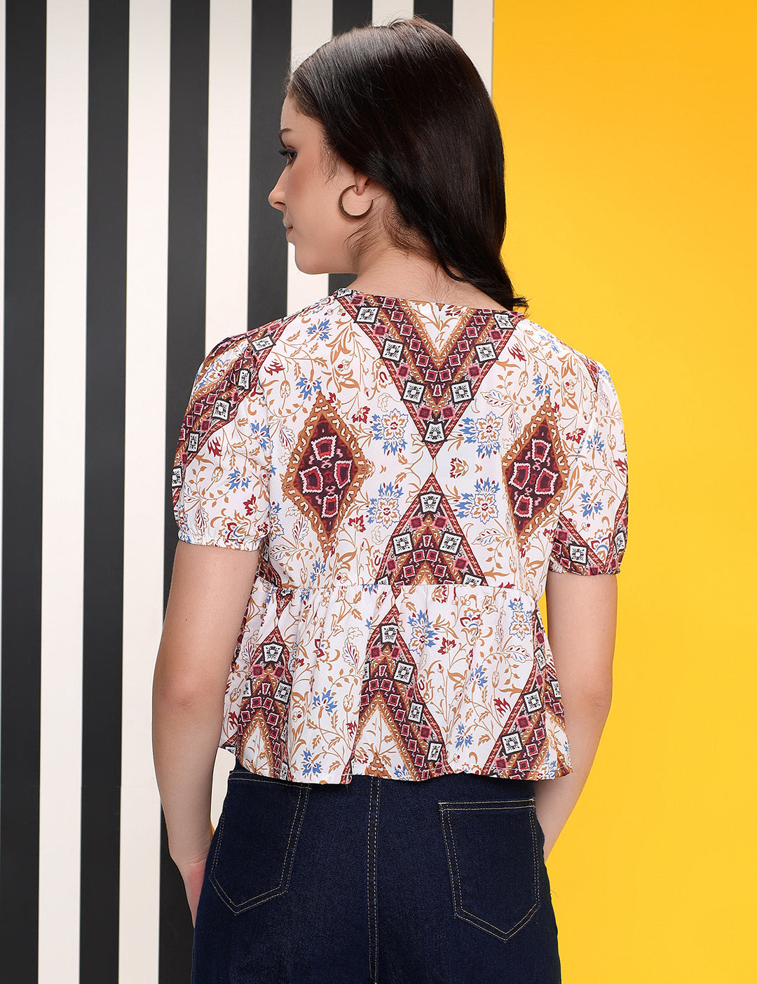 KOTTY Casual Printed Women Multicolor Top 