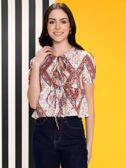 KOTTY Casual Printed Women Multicolor Top 