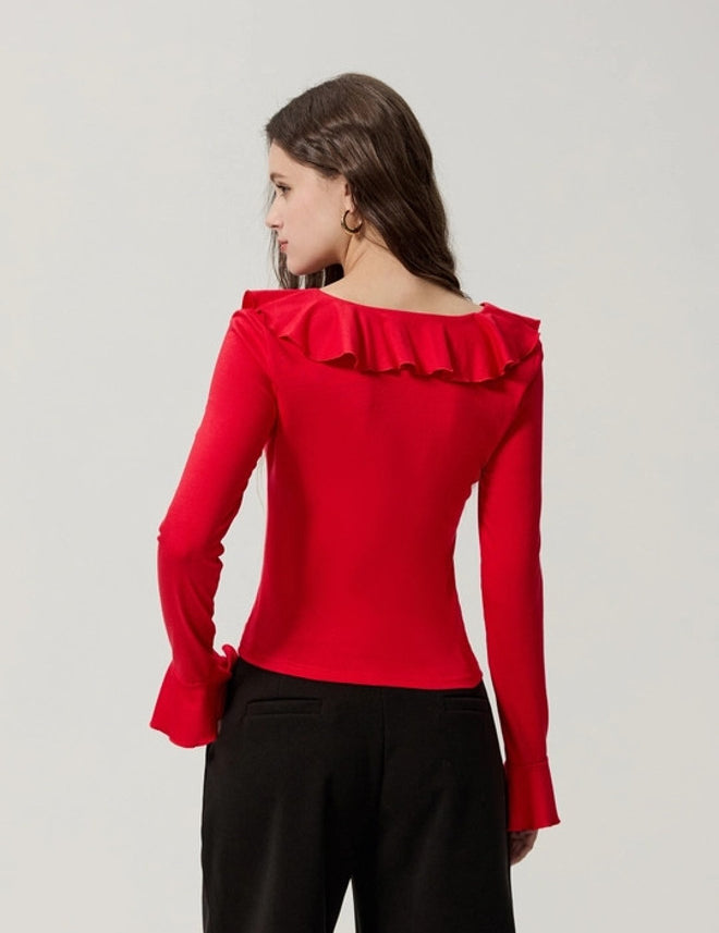 KOTTY Casual Solid Women Red Top 