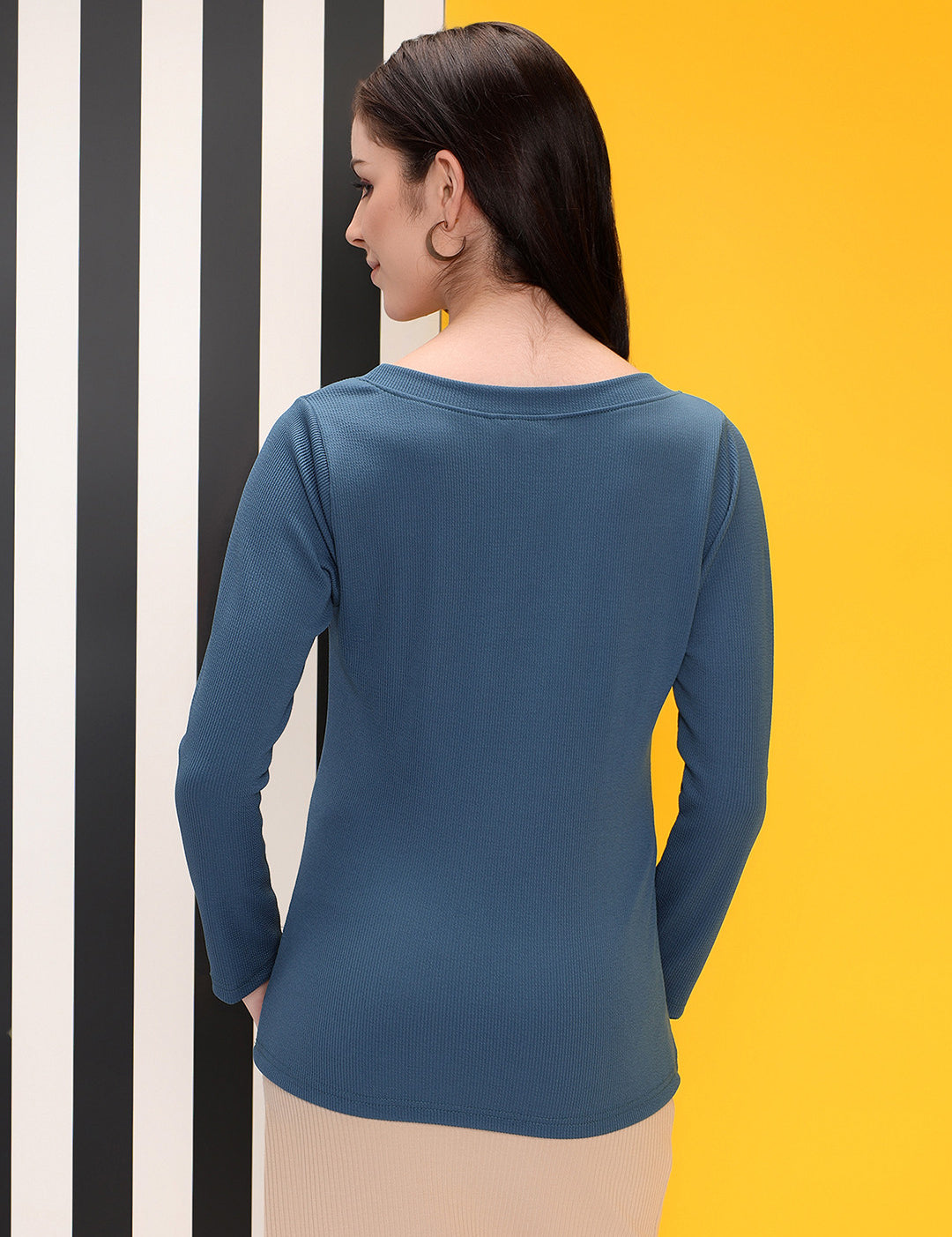 KOTTY Casual Solid Women Blue Top 