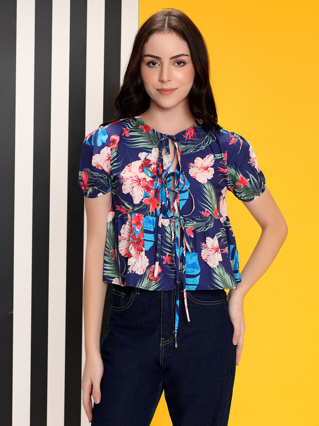KOTTY Casual Printed Women Multicolor Top 