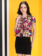 KOTTY Casual Printed Women Multicolor Top 