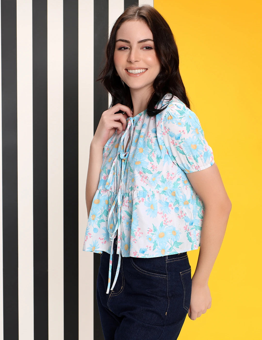 KOTTY Casual Printed Women Multicolor Top 