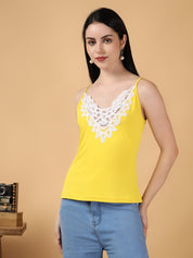 KOTTY Casual Solid Women Yellow Top 