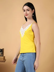 KOTTY Casual Solid Women Yellow Top 
