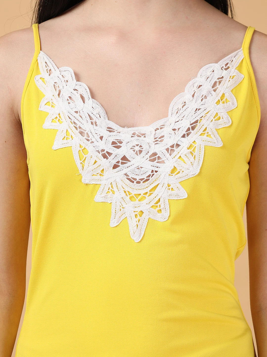 KOTTY Casual Solid Women Yellow Top 