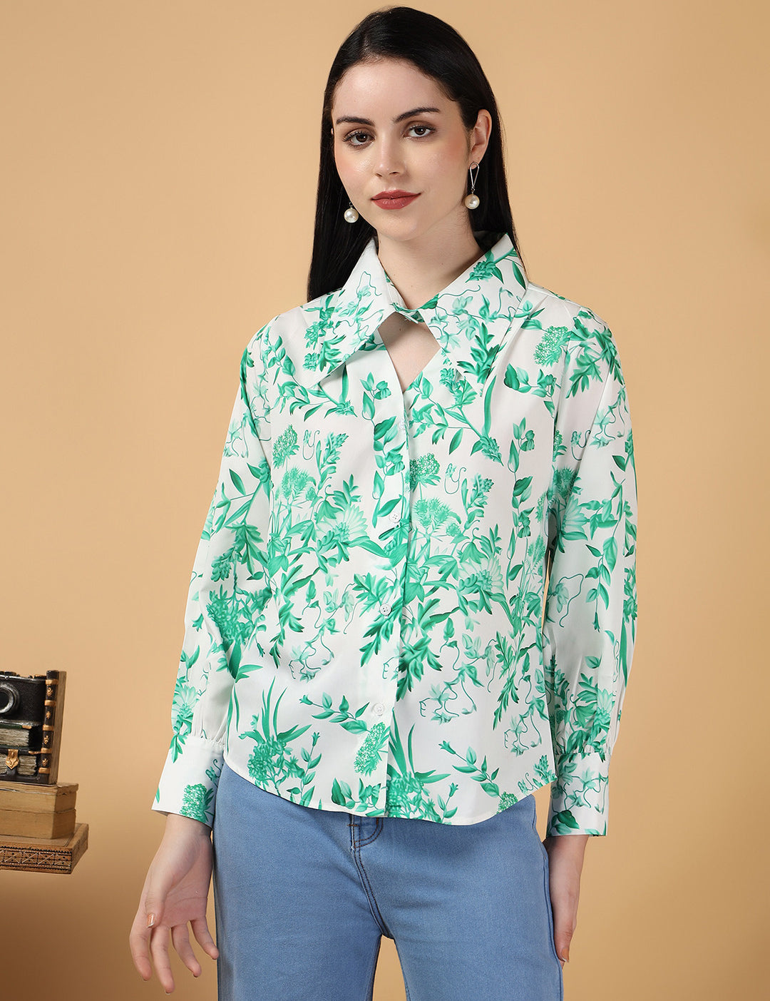 KOTTY Casual Floral Print Women Green Top 
