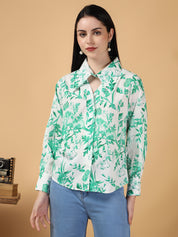 KOTTY Casual Floral Print Women Green Top 