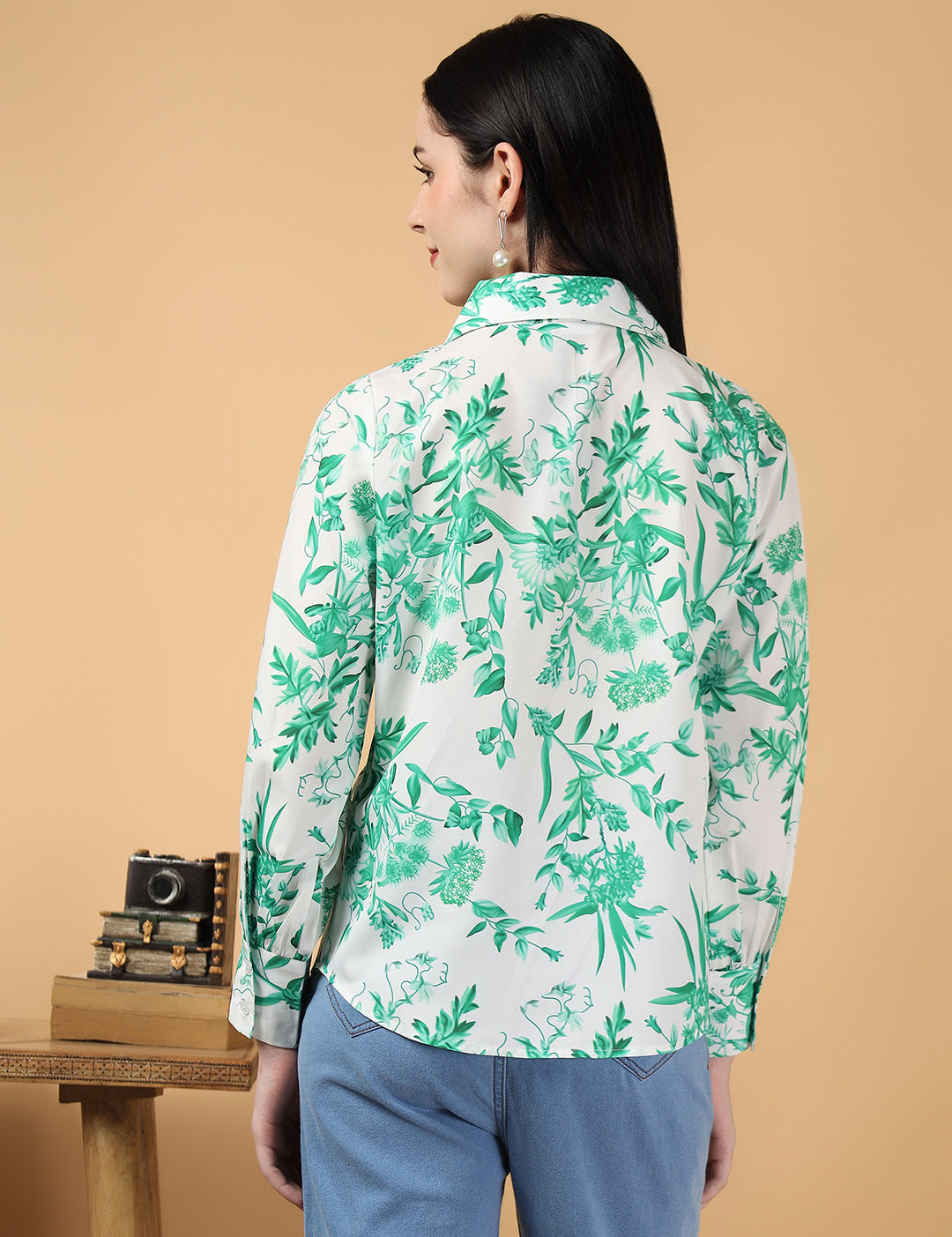 KOTTY Casual Floral Print Women Green Top 