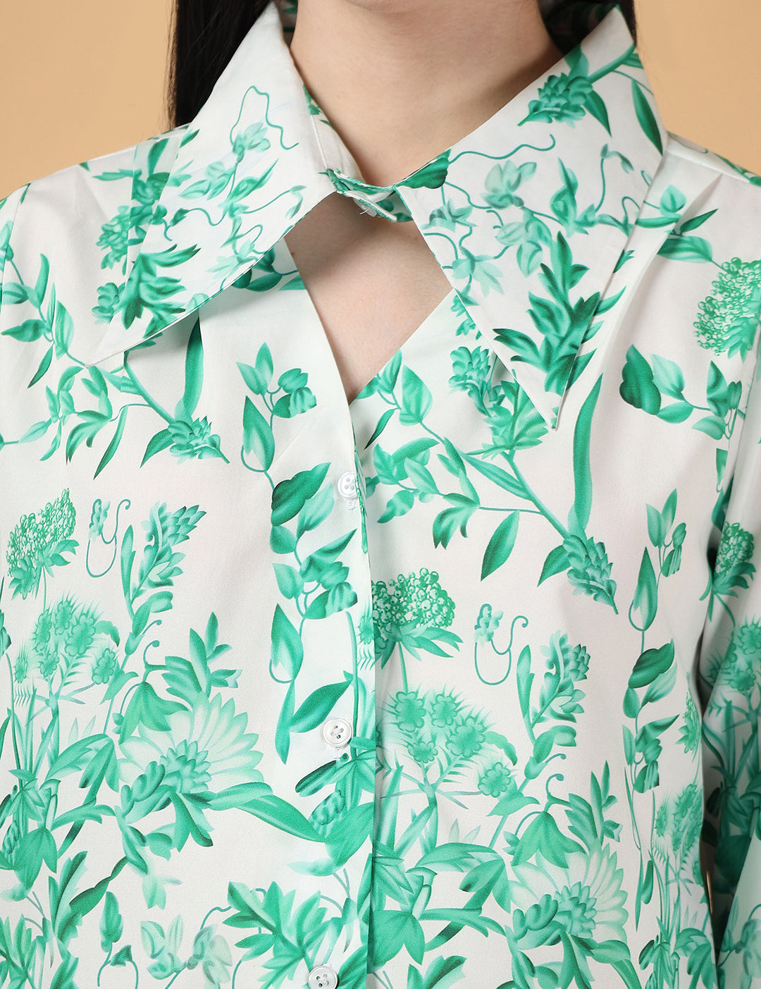 KOTTY Casual Floral Print Women Green Top 