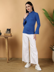 KOTTY Casual Solid Women Blue Top 