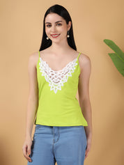 KOTTY Casual Solid Women Green Top 