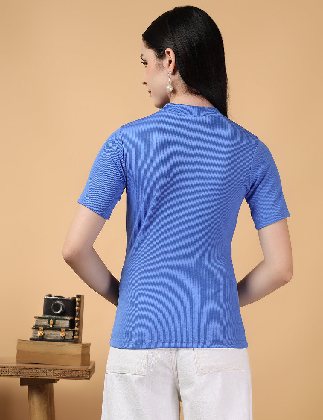 KOTTY Casual Solid Women Blue Top 