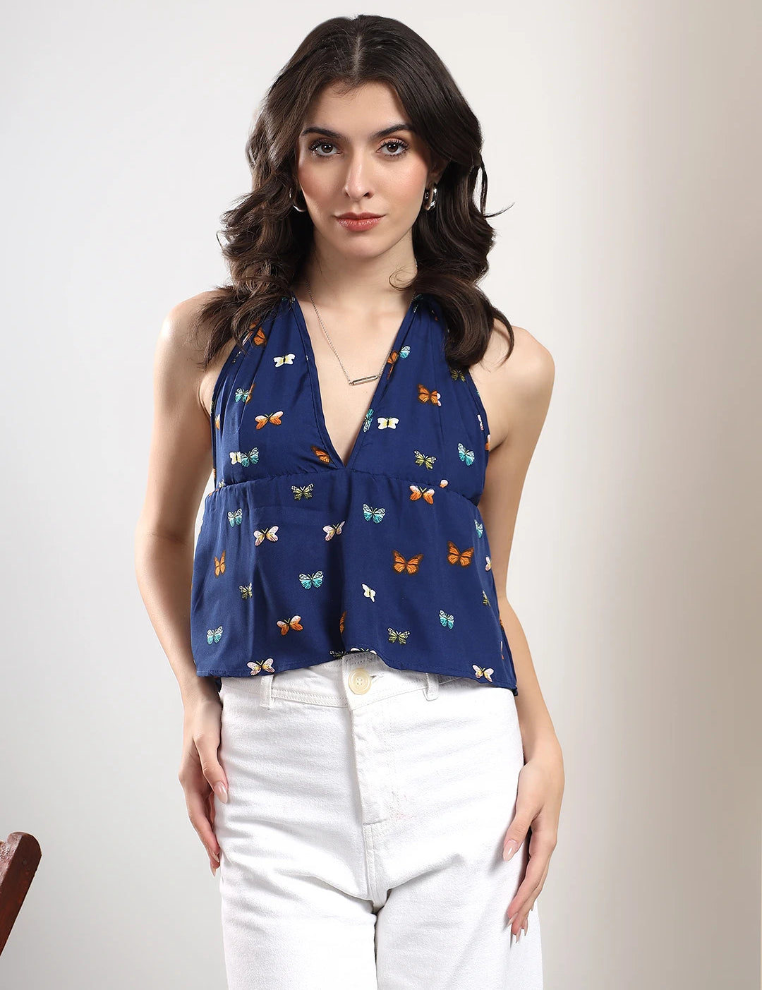 KOTTY Casual Printed Women Blue Top 