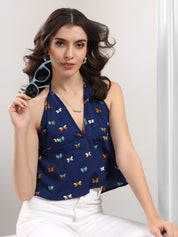 KOTTY Casual Printed Women Blue Top 