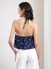 KOTTY Casual Printed Women Blue Top 