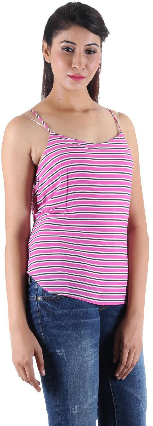 KOTTY Party Sleeveless Striped Women Multicolor Top 