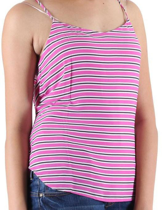 KOTTY Party Sleeveless Striped Women Multicolor Top 