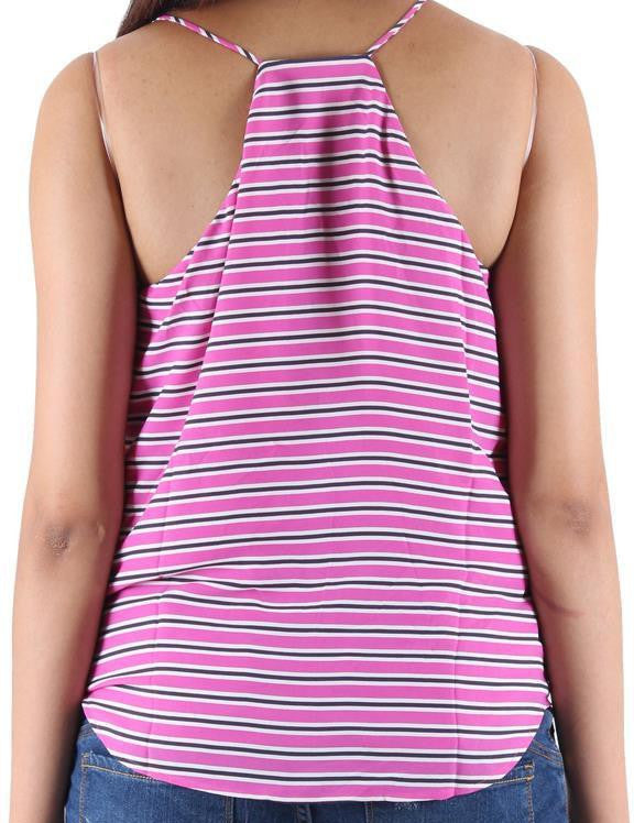 KOTTY Party Sleeveless Striped Women Multicolor Top 