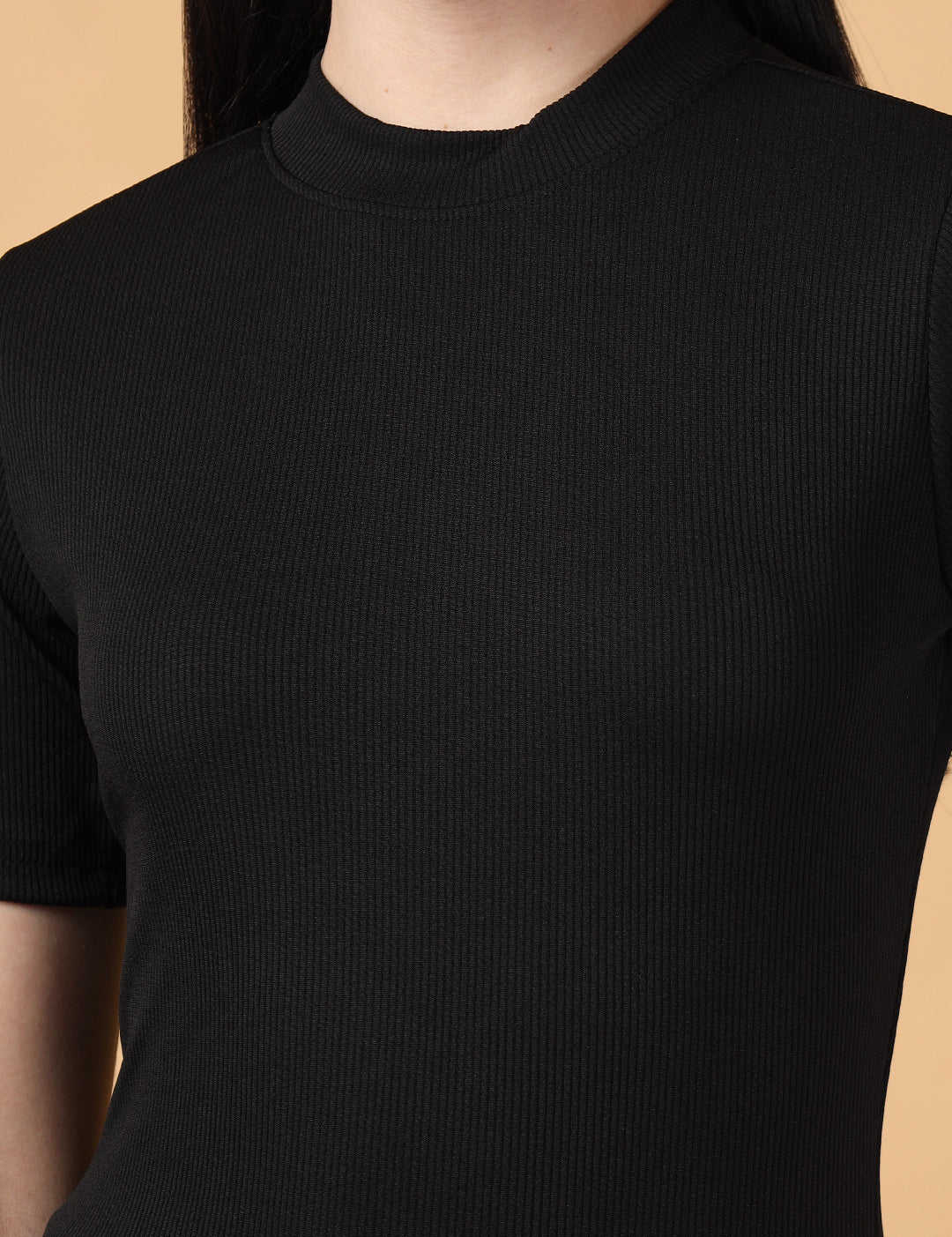 KOTTY Casual Solid Women Black Top 