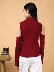 KOTTY Casual Solid Women Red Top 