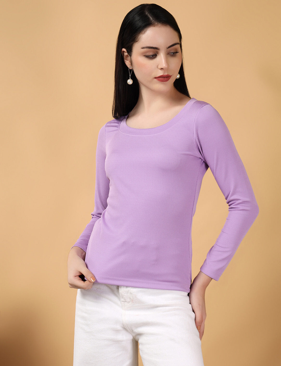 KOTTY Casual Solid Women Purple Top 