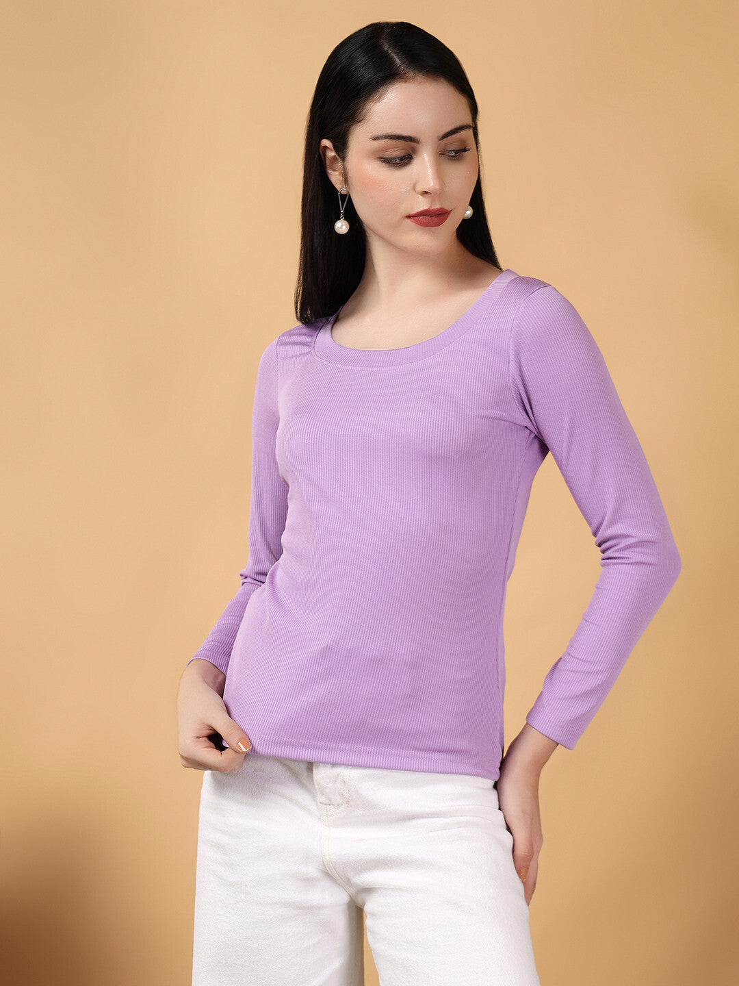 KOTTY Casual Solid Women Purple Top 