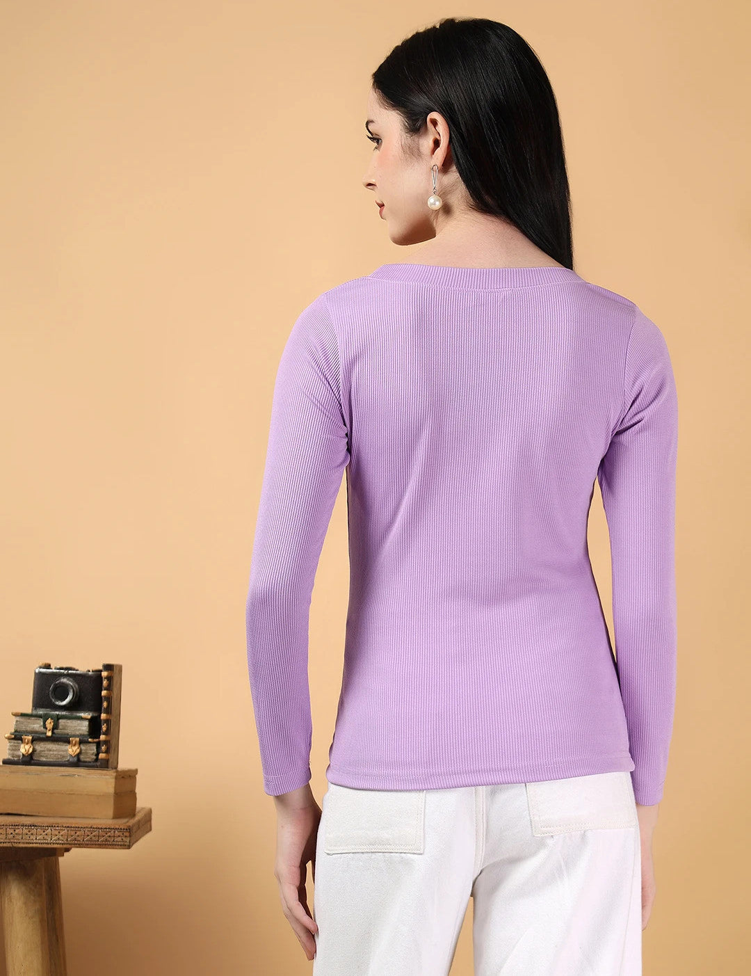 KOTTY Casual Solid Women Purple Top 