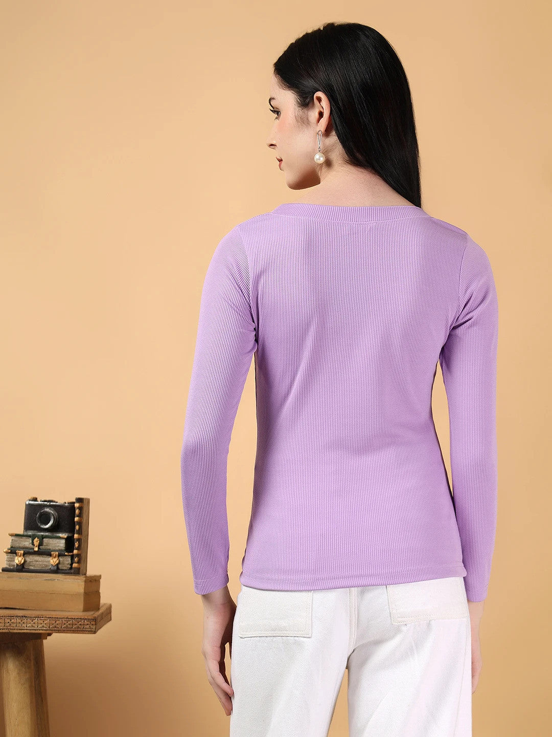 KOTTY Casual Solid Women Purple Top 