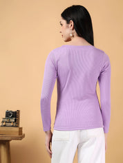 KOTTY Casual Solid Women Purple Top 