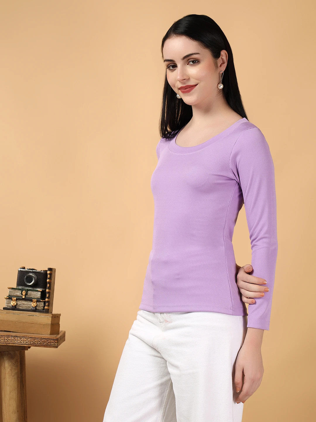 KOTTY Casual Solid Women Purple Top 