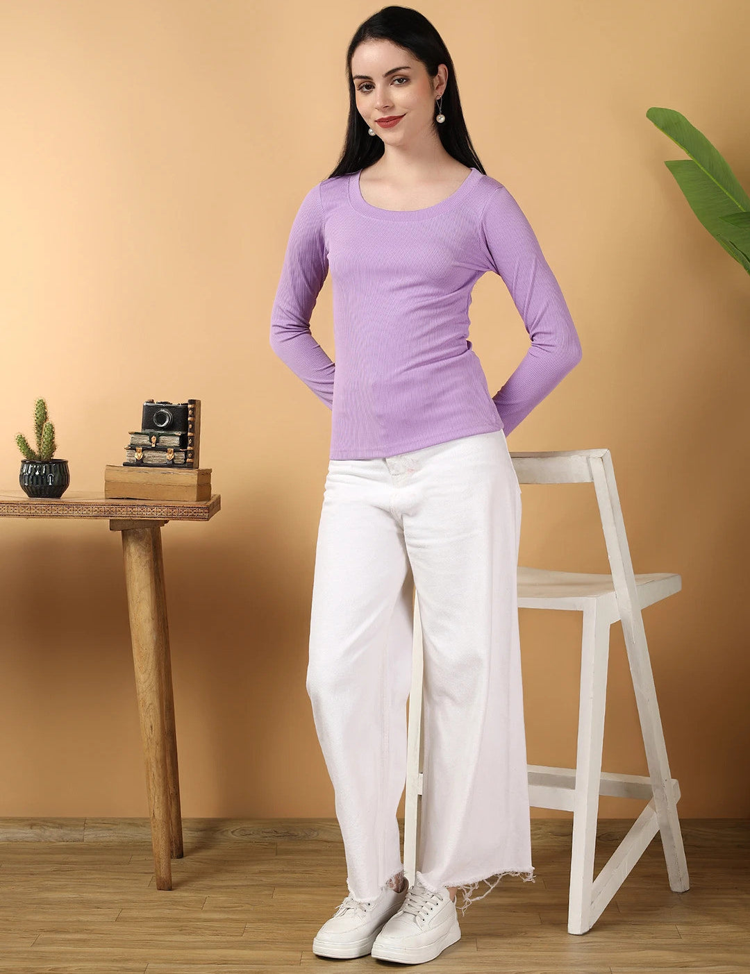 KOTTY Casual Solid Women Purple Top 