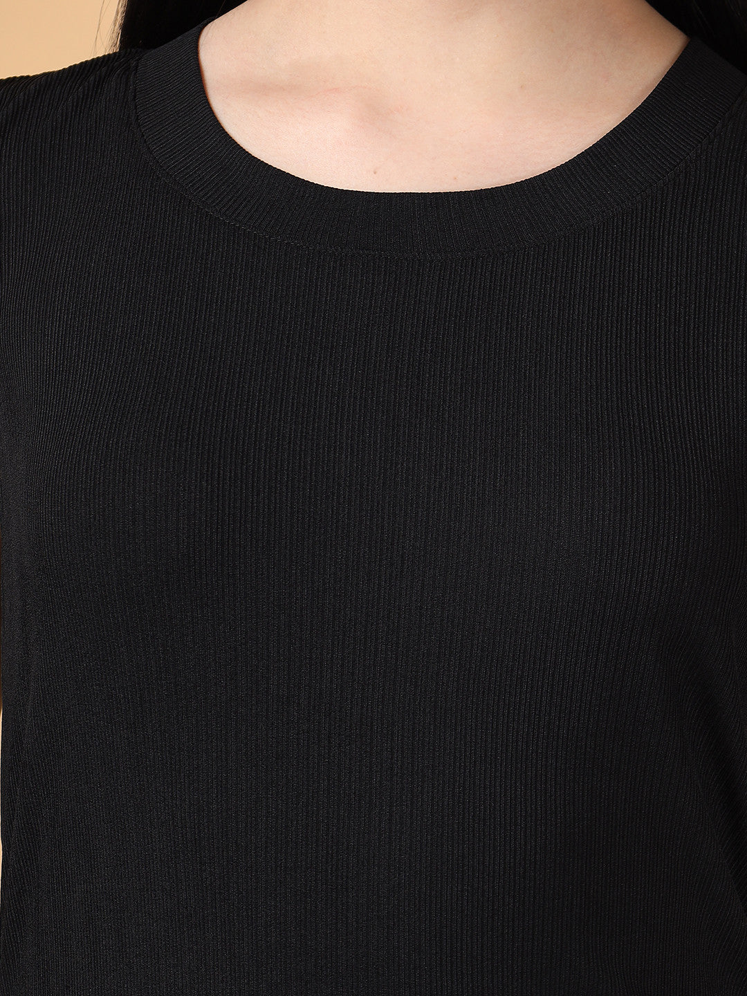 KOTTY Casual Solid Women Black Top 