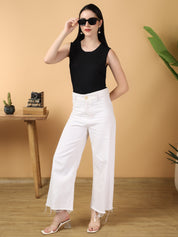KOTTY Casual Solid Women Black Top 