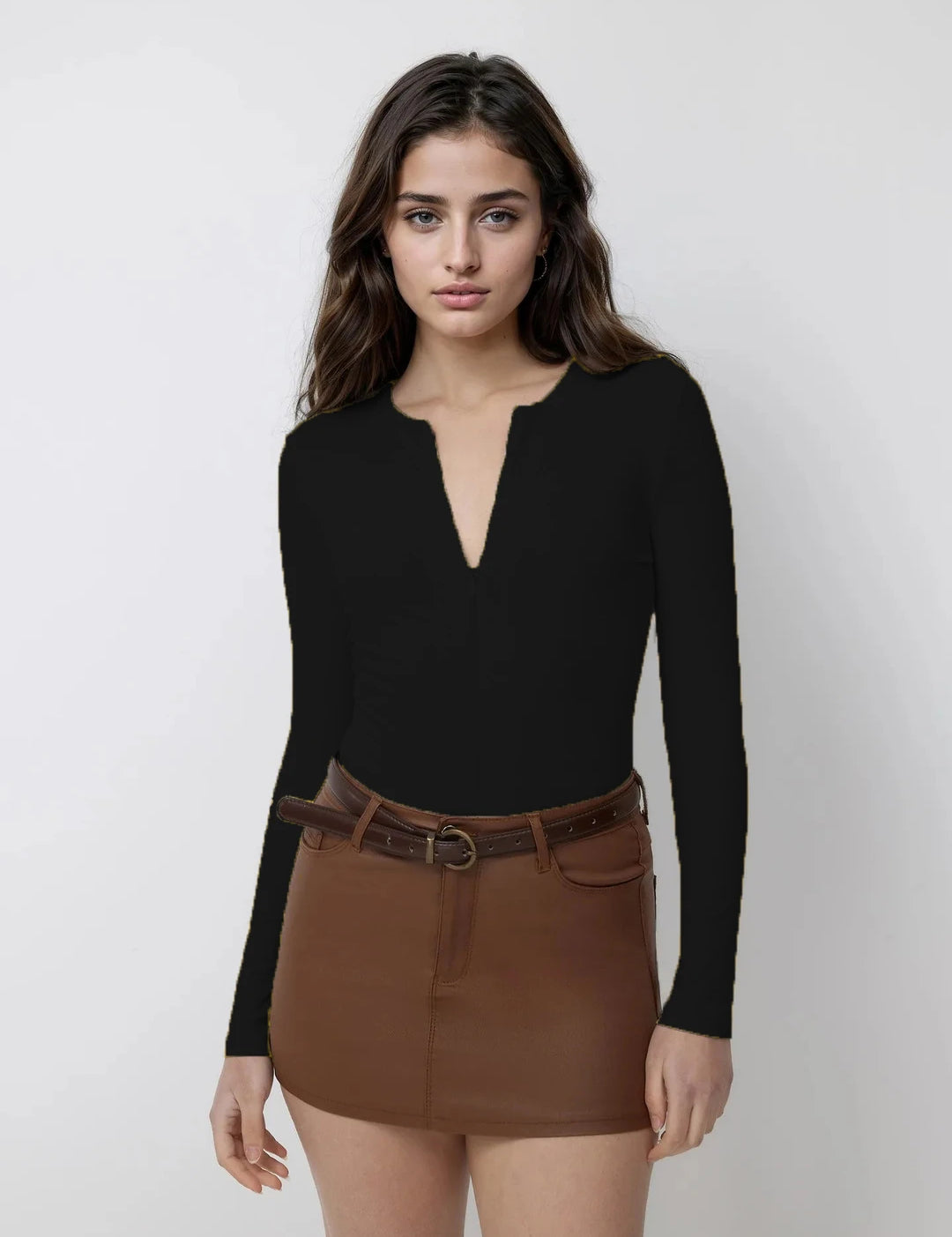 KOTTY Casual Solid Women Black Top 