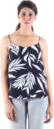 KOTTY Party Sleeveless Self Design Women Black Top 