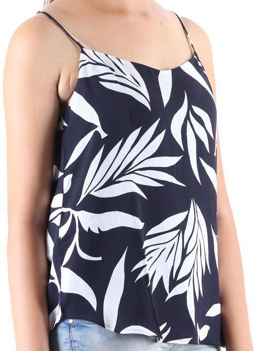 KOTTY Party Sleeveless Self Design Women Black Top 
