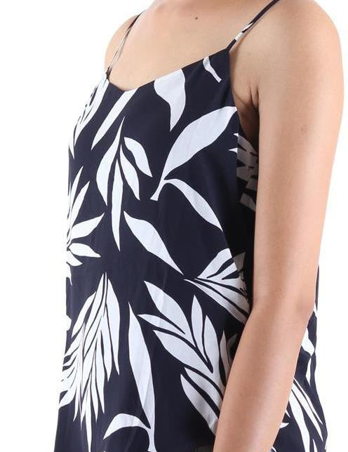 KOTTY Party Sleeveless Self Design Women Black Top 