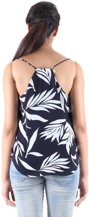 KOTTY Party Sleeveless Self Design Women Black Top 