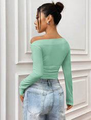 KOTTY Casual Solid Women Green Top 