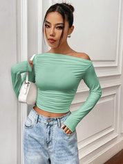 KOTTY Casual Solid Women Green Top 