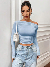 KOTTY Casual Solid Women Blue Top 