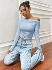 KOTTY Casual Solid Women Blue Top 
