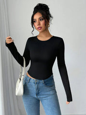 KOTTY Casual Solid Women Black Top 