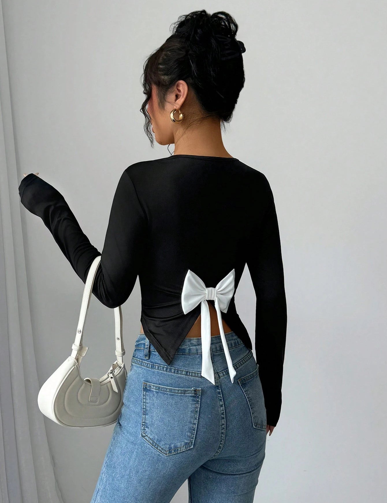 KOTTY Casual Solid Women Black Top 
