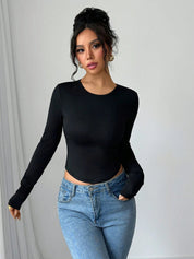 KOTTY Casual Solid Women Black Top 