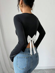 KOTTY Casual Solid Women Black Top 