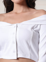KOTTY Casual Solid Women White Top 