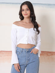 KOTTY Casual Solid Women White Top 